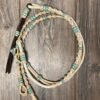 Waxed Nylon Romal Reins with Rawhide Buttons