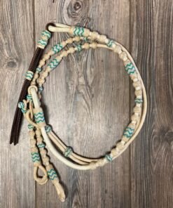 Waxed Nylon Romal Reins with Rawhide Buttons