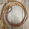 Rolled Leather Romal Reins with Rawhide Buttons