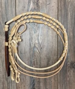 Waxed Nylon Romal Reins with Rawhide Buttons