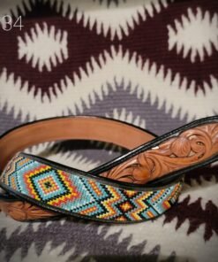Hand Tooled Floral Belt – 34″