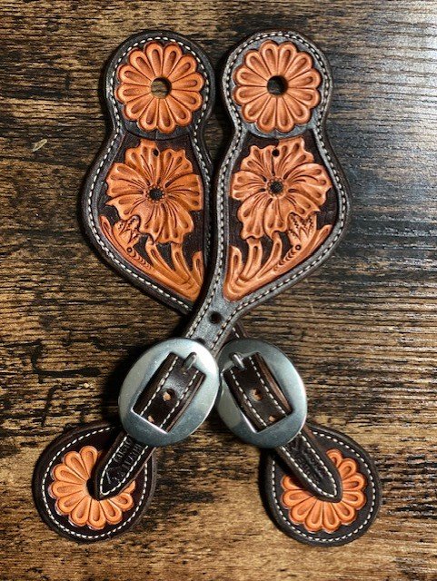 Bullinger Tooled Spur Straps – Ladies/Youth